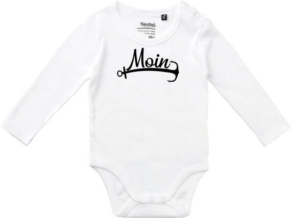 kleckerliese Langarm Babybody "Moin Anker Meer Heimat" Baby Body Jungen Mädchen Longsleeve Fair Wear