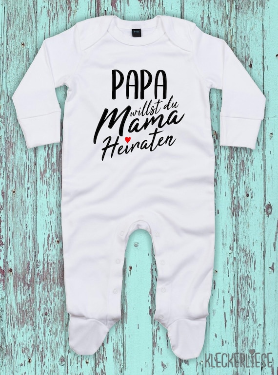 Kleckerliese Baby Schlafanzug "Papa willst du Mama Heiraten" Sleepsuit