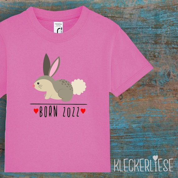 Kinder Baby Shirt Kleinkind "Born 2022 Tiermotiv Hase " T-Shirt Jungen Mädchen