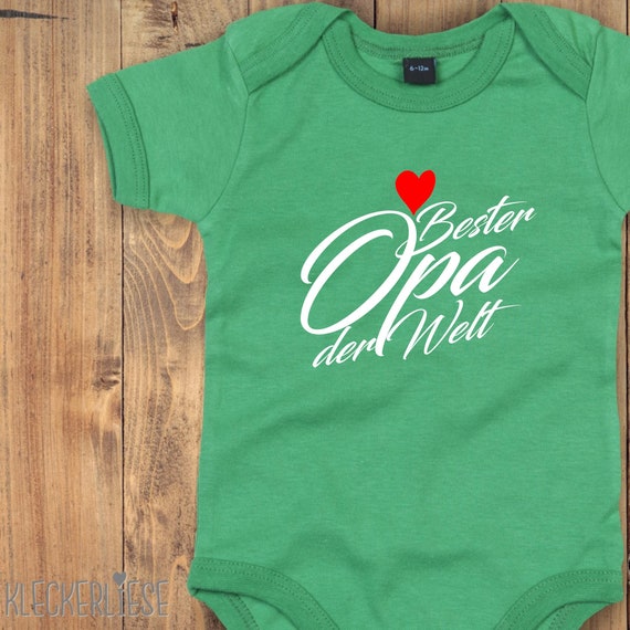 kleckerliese Baby Body "Bester Opa der Welt" Babybody Strampler Jungen Mädchen Kurzarm