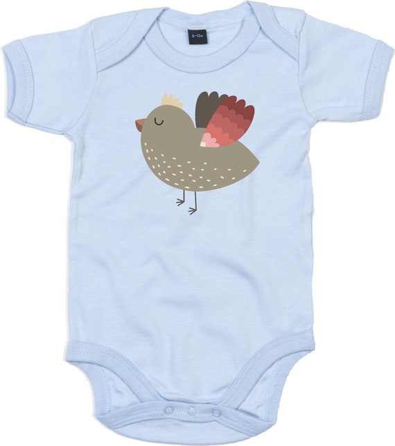 kleckerliese Baby Body "Vogel" Babybody Strampler Jungen Mädchen Kurzarm