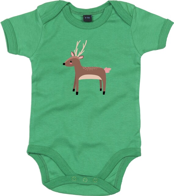 kleckerliese Baby Body "Reh" Babybody Strampler Jungen Mädchen Kurzarm