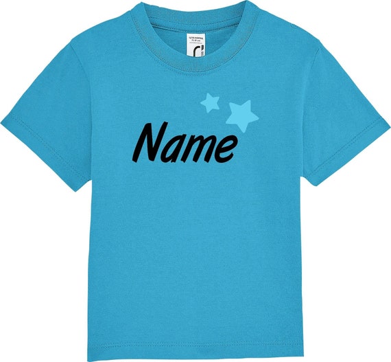 kleckerliese Kinder Baby Shirt Kleinkind "Name Wunschname Sterne" mit Wunschnamen Jungen Mädchen T-Shirt