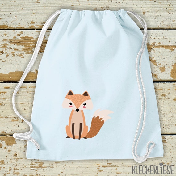 Kleckerliese Kinder Gymsack "Fuchs" Rucksack Bag Stoffbeutel Turnbeutel Tragetasche Wechselsachen