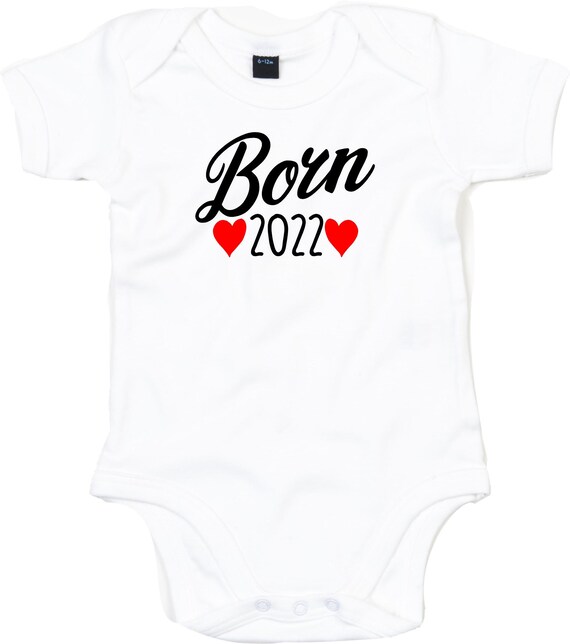 kleckerliese Baby Body "Born 2022" Babybody Strampler Jungen Mädchen Kurzarm