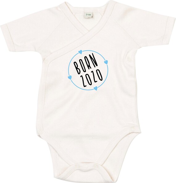 kleckerliese Wickel Baby Body "Born 2020 2021 2022" Babybody Strampler Wickelbody Organic Kimono Kurzarm