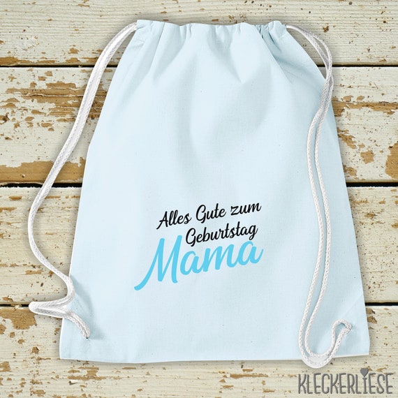 Kleckerliese Gymsack "Alles Gute MAMA" Rucksack Bag Stoffbeutel Turnbeutel Tragetasche