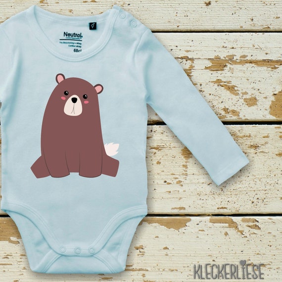 kleckerliese Langarm Babybody "Bär" Baby Body Jungen Mädchen Longsleeve Fair Wear