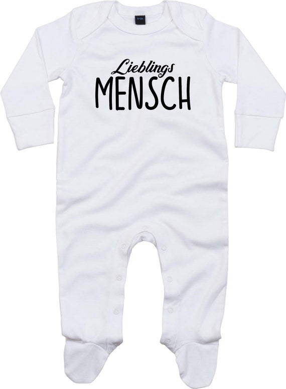 Kleckerliese Baby Schlafanzug "Lieblings Mensch" Sleepsuit Langarm Jungen Mädchen Einteiler Strampler