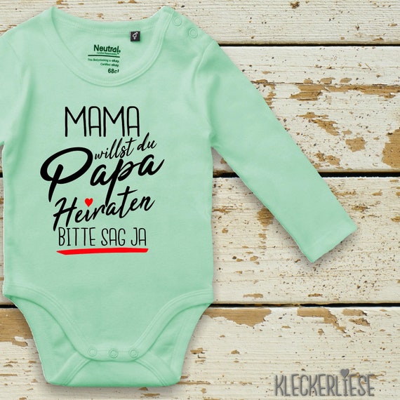 Long-sleeved baby bodysuit "Mom, do you want to marry Dad?" Please say yes to fair wear