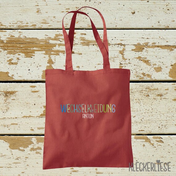 Cloth bag "change of clothes" with desired name Jute Bag Pouch Bag Daycare School Change of things Clothes Kleckerliese