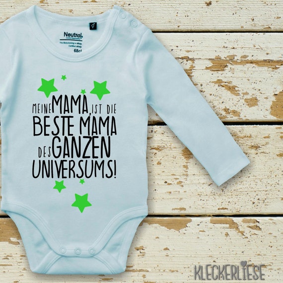 kleckerliese long-sleeved baby body "My mom is the best mom in the whole universe!" Baby Body Boys Girls Longsleeve Fair Wear