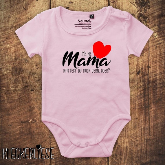 kleckerliese Babybody Body "Meine Mama hättest du auch gern, oder?" Fair Wear
