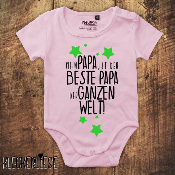 kleckerliese Babybody Body "Mein Papa ist der Beste Papa der ganzen Welt!" Fair Wear