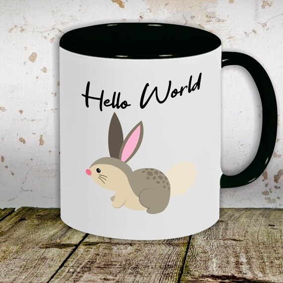 Kaffeetasse Tasse Motiv "Hello World Hase" Tasse Teetasse Milch Kakao