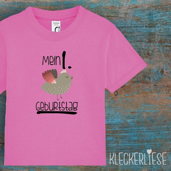 Kinder Baby Shirt Kleinkind "Mein 1. Geburtstag Vogel" T-Shirt Jungen Mädchen