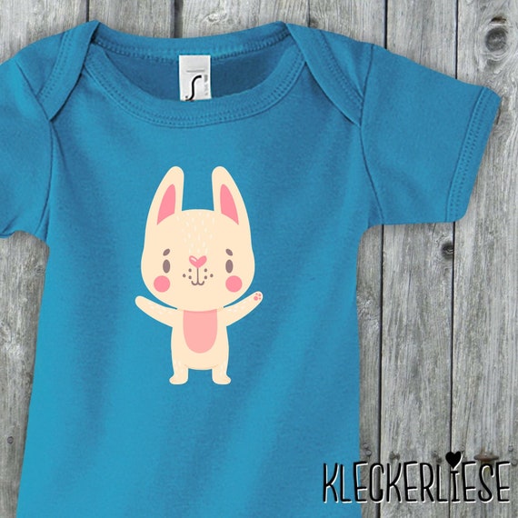 Baby Body "Tiermotiv Hase Häschen" Babybody Strampler Jungen Mädchen