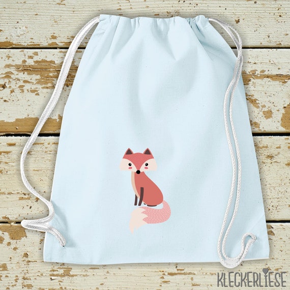 Kleckerliese Kinder Gymsack "Fuchs" Rucksack Bag Stoffbeutel Turnbeutel Tragetasche Wechselsachen
