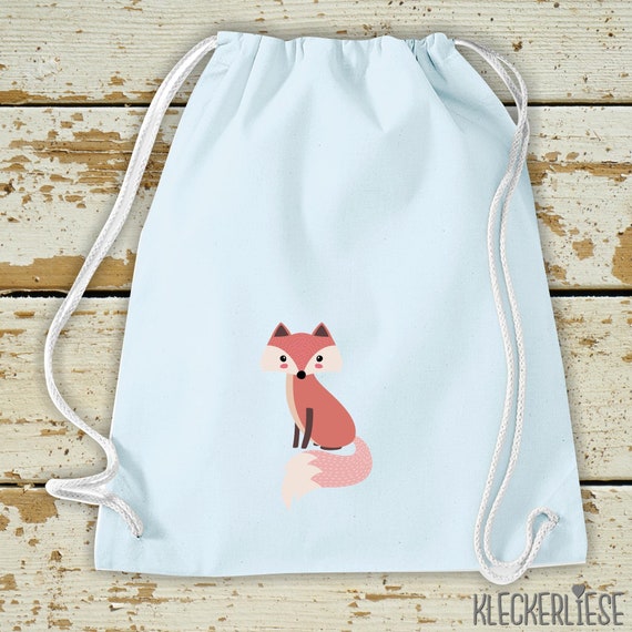 Kleckerliese Kinder Gymsack "Fuchs" Rucksack Bag Stoffbeutel Turnbeutel Tragetasche Wechselsachen