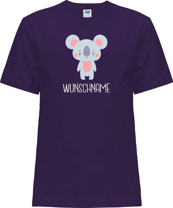 Kleckerliese Baby Kinder T-Shirt "Tiermotiv mit Wunschnamen Koala" mit Wunschtext Kurzarm Sprüche Shirt Nicki mit Aufdruck Motiv