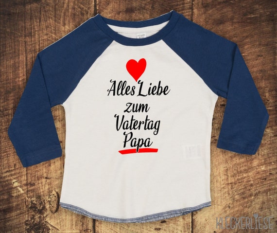 Kleckerliese Baby Kinder T-Shirt Langarmshirt  "Alles Liebe zum Vatertag Papa" Raglan-Ärmel Jungen Mädchen Vatertag