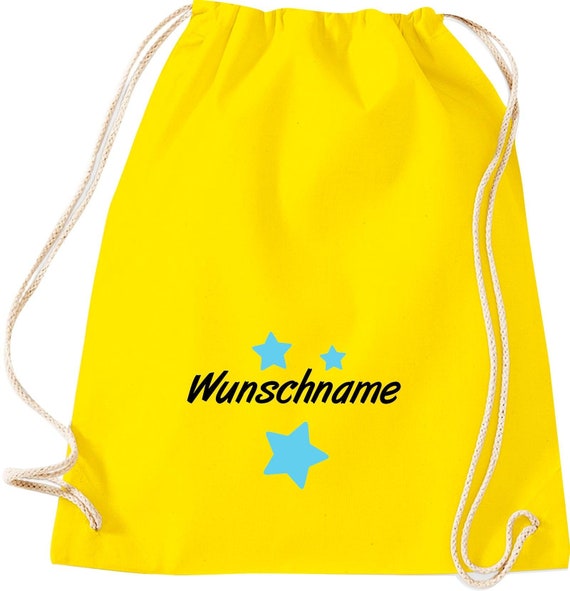 Kleckerliese Gymsack "Name Wunschname Sterne" Rucksack Bag Stoffbeutel Turnbeutel Tragetasche