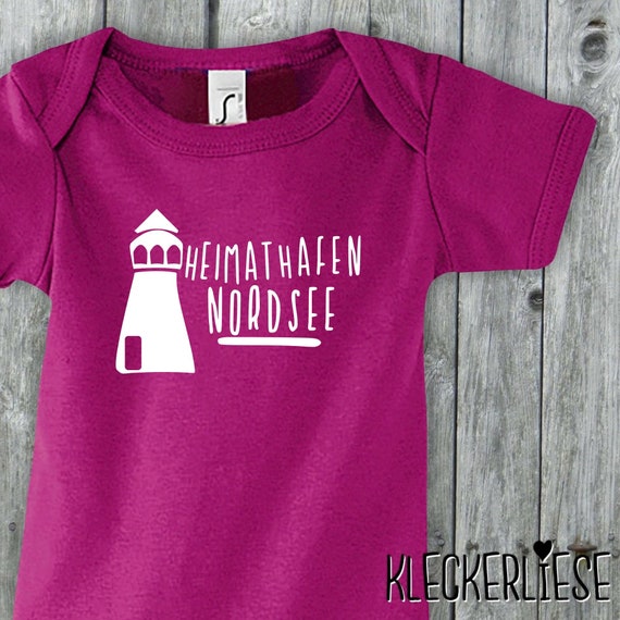 Baby Body "Heimathafen Nordsee Leuchtturm" Babybody Strampler Jungen Mädchen