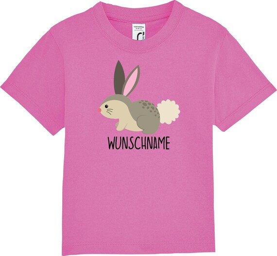 kleckerliese Kinder Baby Shirt Kleinkind "Hase" mit Wunschnamen Jungen Mädchen T-Shirt