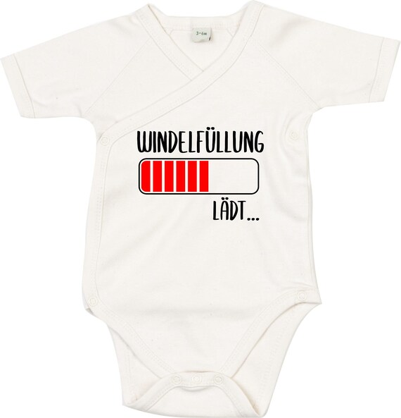 Wickel Baby Body "Windelfüllung lädt" Babybody Strampler