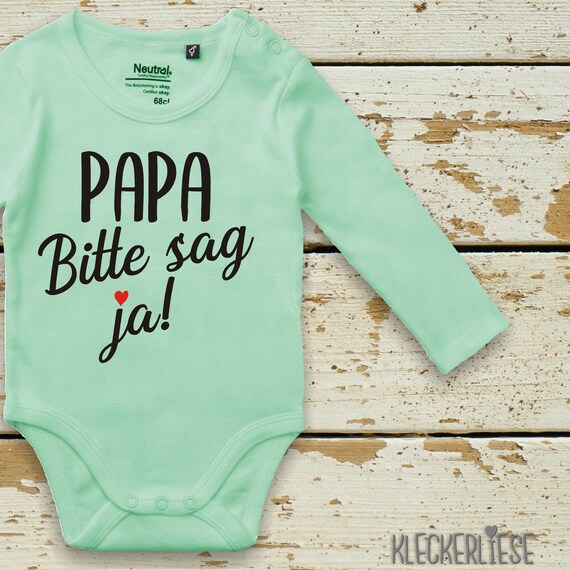 Long sleeve baby bodysuit dad please say yes! Dad do you want to marry mom Fair Wear