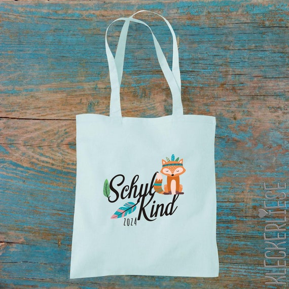 Stoffbeutel "Schulkind" mit Wunschjahr Jute Bag Beutel Tasche Kita Schule  Wechsel Sachen Kleidung Kleckerliese