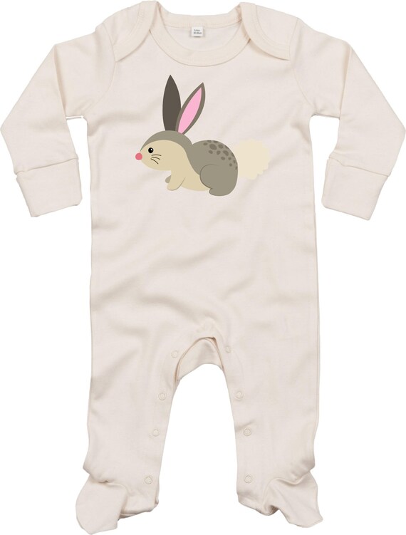 Kleckerliese Baby Schlafanzug Strampler "Hase" Sleepsuit Langarm Jungen Mädchen Einteiler