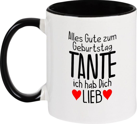 kleckerliese Kindertasse Teetasse Tasse Motiv "Alles Gute TANTE ich hab Dich Lieb" Milch Kakao Kaffeetasse