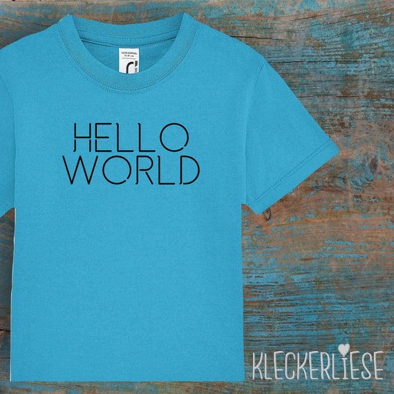 Kinder Baby Shirt Kleinkind "Hello World" T-Shirt Jungen Mädchen