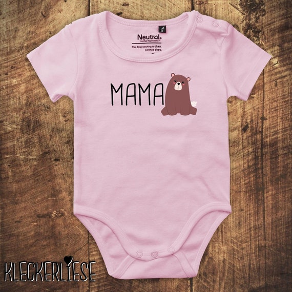 kleckerliese Babybody Body "Mamabär Mama Bär" Fair Wear