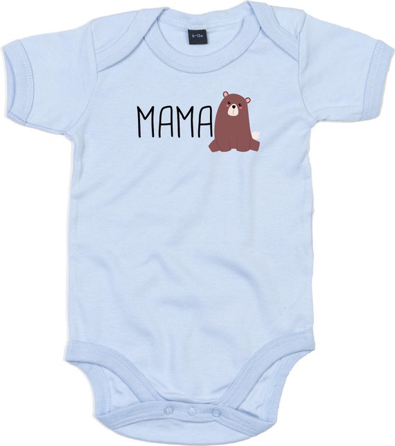 kleckerliese Baby Body "Mamabär Mama Bär" Babybody Strampler Jungen Mädchen Kurzarm