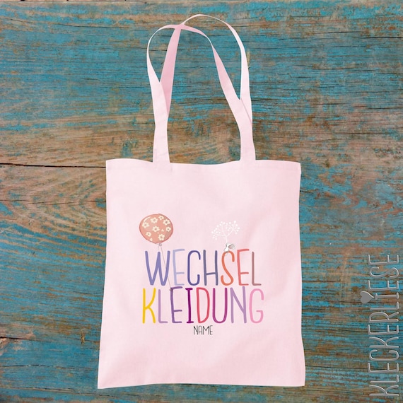 Cloth bag "change of clothes" with desired name Jute Bag Pouch Bag Daycare School Change of things Clothes Kleckerliese