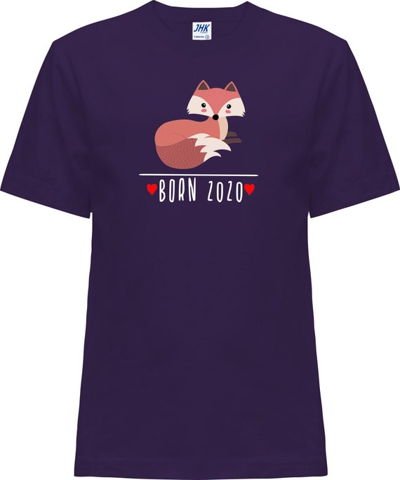 Kleckerliese Baby Kinder T-Shirt "Born 2020 Tiermotiv Fuchs" Kurzarm Sprüche Jungen Mädchen Shirt Nicki mit Aufdruck Motiv
