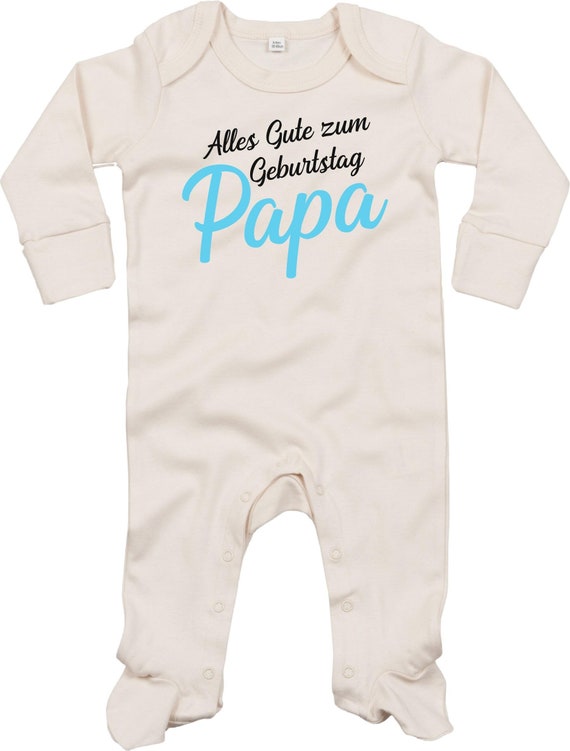 Kleckerliese Baby Schlafanzug "Alles Gute PAPA" Sleepsuit Langarm Jungen Mädchen Einteiler Strampler