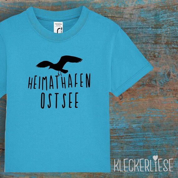 Kinder Baby Shirt Kleinkind "Heimathafen Ostsee Möwe" T-Shirt Jungen Mädchen