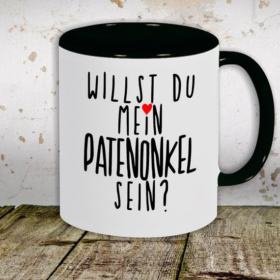 kleckerliese Kindertasse Teetasse Tasse Motiv "Willst Du Mein Patentonkel Sein?" Milch Kakao Kaffeetasse