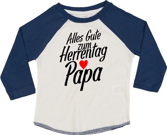 Kleckerliese Baby Kinder T-Shirt Langarmshirt  "Alles Gute zum Herrentag Papa" Raglan-Ärmel Jungen Mädchen