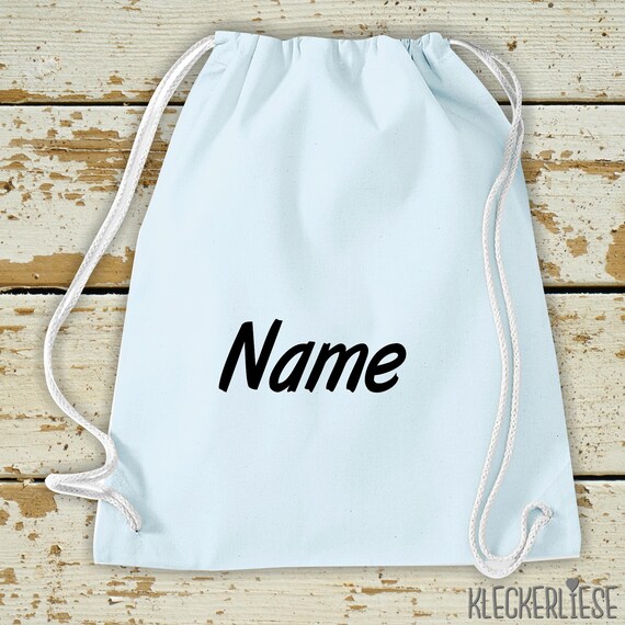 Kleckerliese Gymsack "Wunschname Name Wunschtext" Rucksack Bag Stoffbeutel Turnbeutel Tragetasche