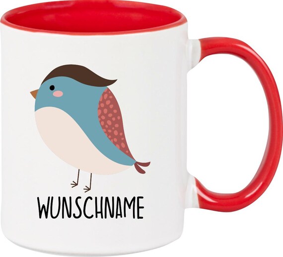 kleckerliese Kindertasse Teetasse Tasse Motiv Vogel Spatz Tiermotive Tiere mit Wunschnamen