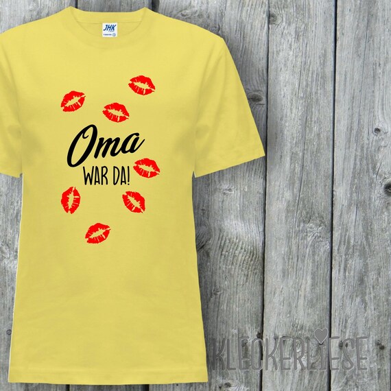 Kleckerliese Baby Kinder T-Shirt "Oma war da Küsse Küsschen " Kurzarm Sprüche Jungen Mädchen Shirt Nicki mit Aufdruck Motiv