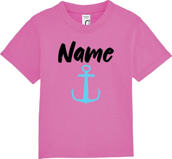 kleckerliese Kinder Baby Shirt Kleinkind "Name Wunschname Anker" mit Wunschnamen Jungen Mädchen T-Shirt
