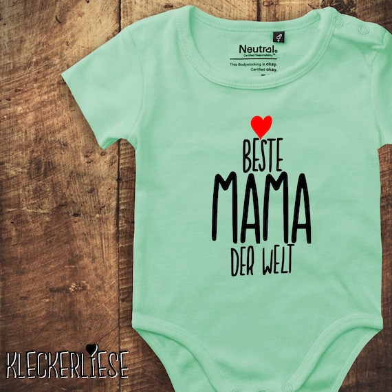 kleckerliese baby bodysuit "Best Mom in the World" Fair Wear Baby Boys Girls