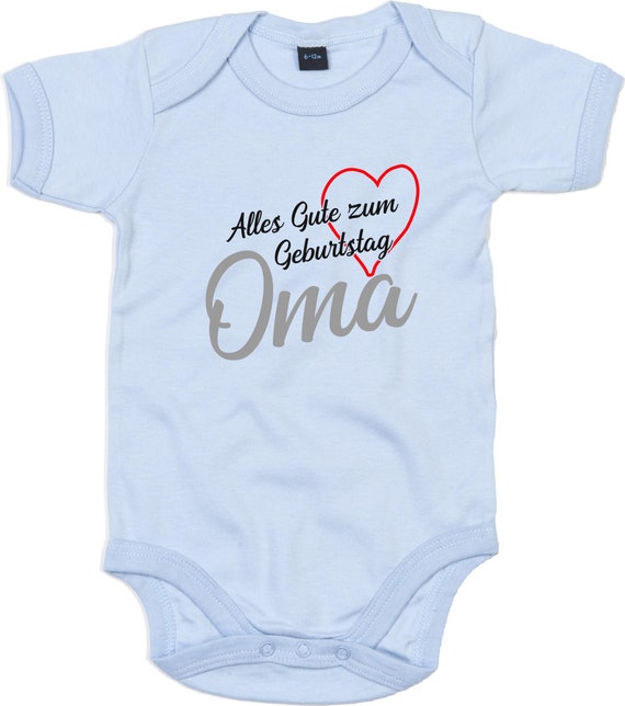 kleckerliese Baby Body "Alles Gute OMA Herz" Babybody Strampler Jungen Mädchen Kurzarm