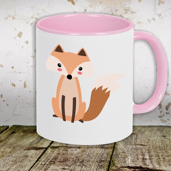 kleckerliese Kindertasse Teetasse Tasse Motiv "Fuchs" Tiermotive Tiere Milch Kakao Kaffeetasse