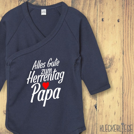 Langarm Wickel Baby Body "Alles Gute zum Herrentag Papa" Babybody Strampler